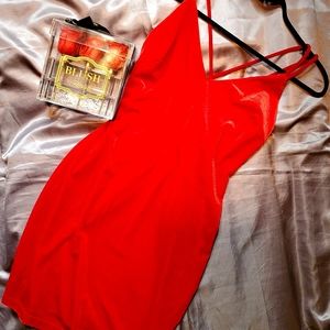 LOVELY DAY Mini Red Velvet Dress in M